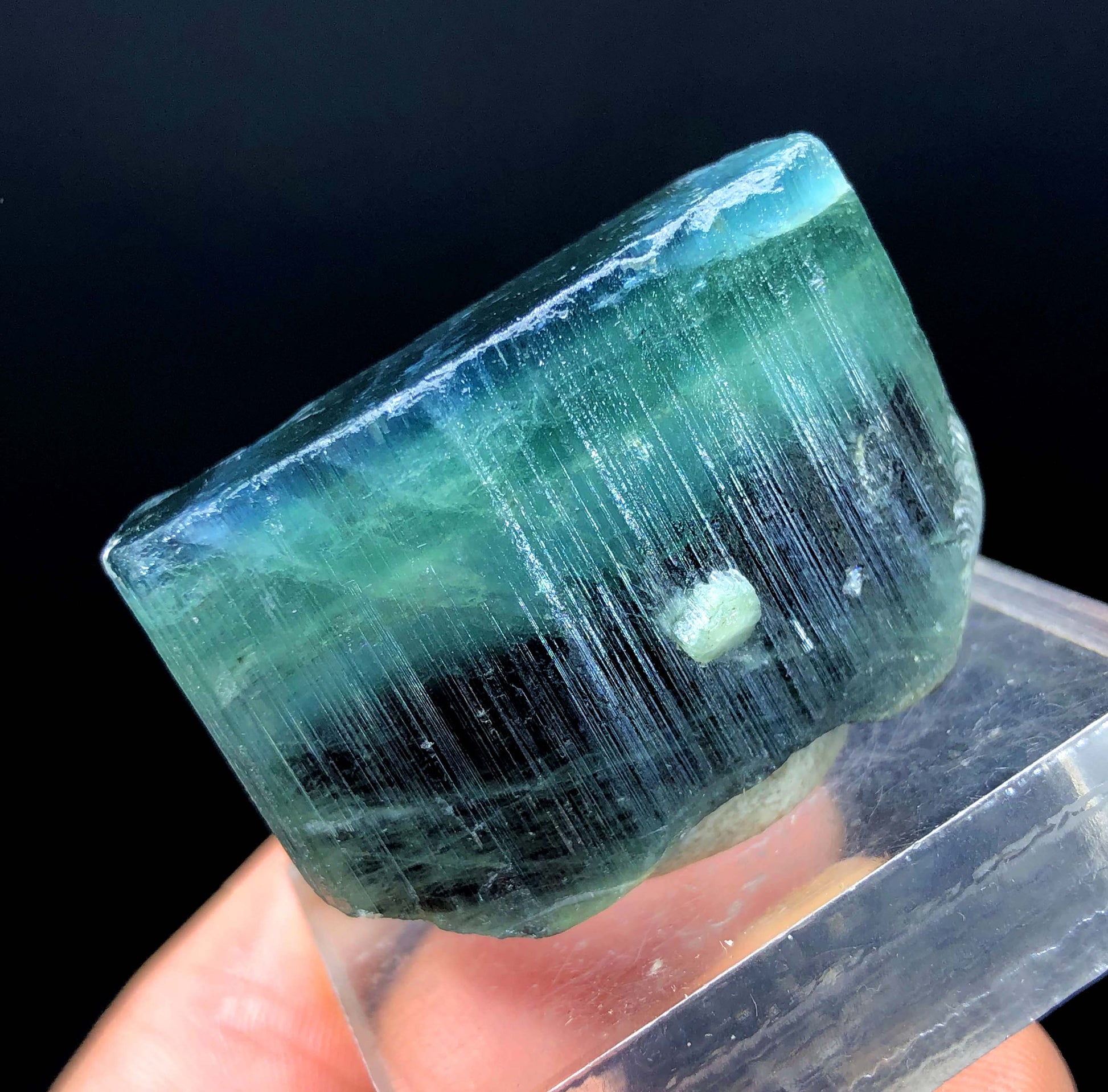 blue green tourmaline crystal from Paprok
rare Afghanistan tourmaline specimen
