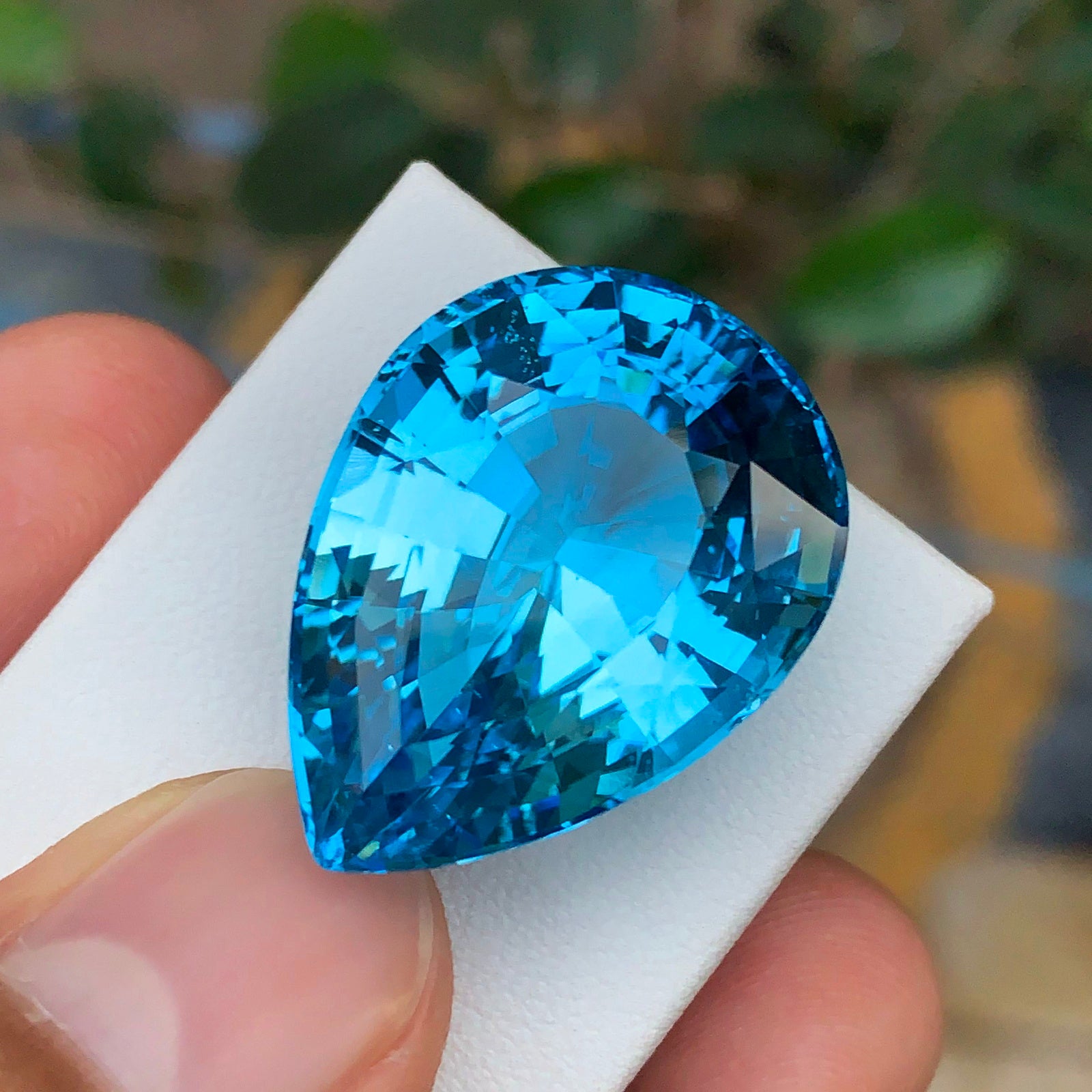 Swiss Blue Topaz Gemstone, Pear Shape Topaz Jewelry Stone, Natural Topaz