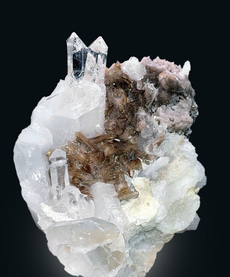 natural axinite crystal cluster with quartz matrix
collector-grade axinite and quartz cabinet specimen