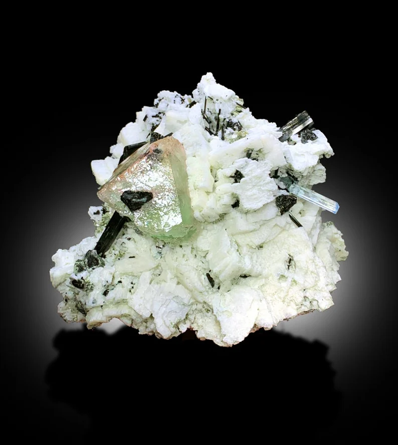 schorl tourmaline and fluorite specimen
collector fluorite aquamarine specimen