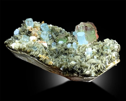 aquamarine crystal cluster Pakistan
fluorite and aquamarine combo specimen