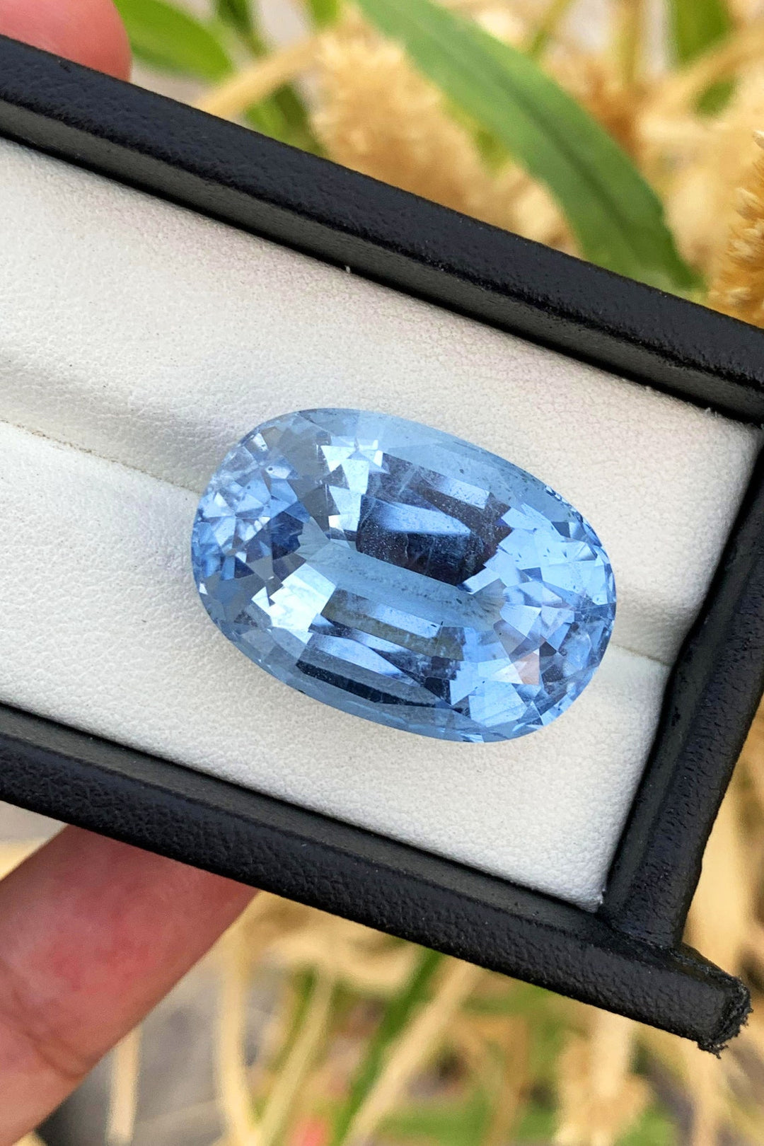 Sky Blue Aquamarine Loose Gemstone, Santa Maria Aquamarine Oval Shape, Excellent Faceted Brazilian Aquamarine Gemstone For Necklace, 37.5 CT