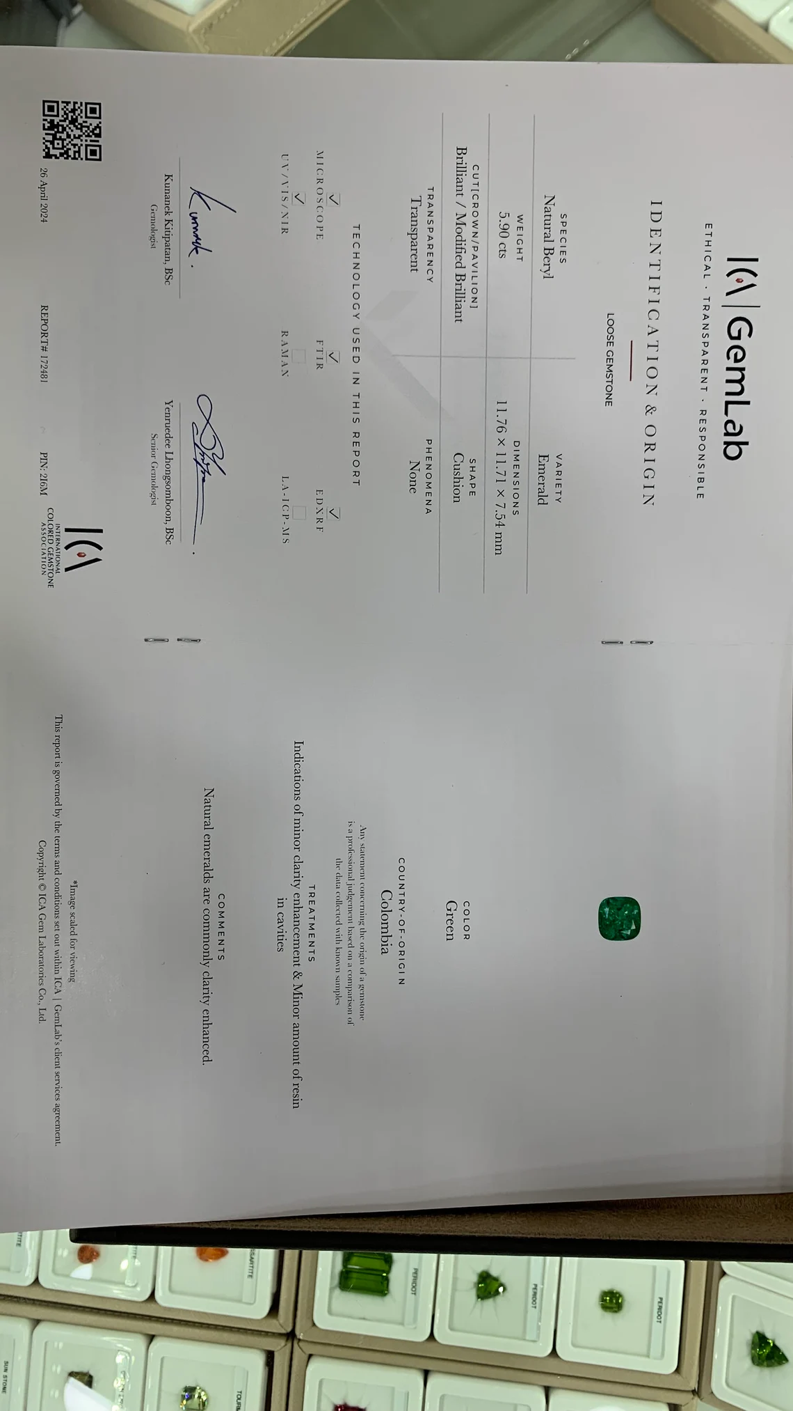 Colombian Square Cushion Cut Natural Emerald, Perfect Brilliant Square Shape Colombia Emerald Gemstone , Emerald Jewellery , 5.90 Carats