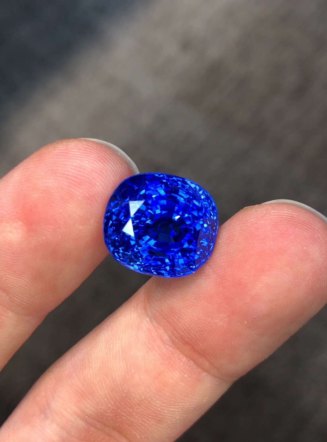 Natural GRS Certified Blue Sapphire Gemstone ,GRS Certified Royal Blue Sapphire Perfect Cushion Cut for engagement Ring 17.55 carts