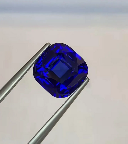 AIGS Certified Natural Royal Blue Sapphire Gemstone ,Natural Royal Blue Sapphire Square Cut Sapphire Loose Gemstone Ring 6.00 Carats