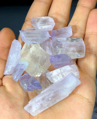 Bicolor Kunzite Crystal Parcel: Rough Gemstone Lot from Afghanistan (615 gram)