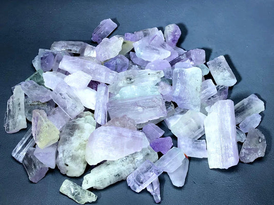 Bicolor Kunzite Crystal Parcel: Rough Gemstone Lot from Afghanistan (615 gram)