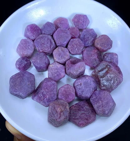 Record Keeper Ruby Crystals Lot: Natural Rough Ruby Gems