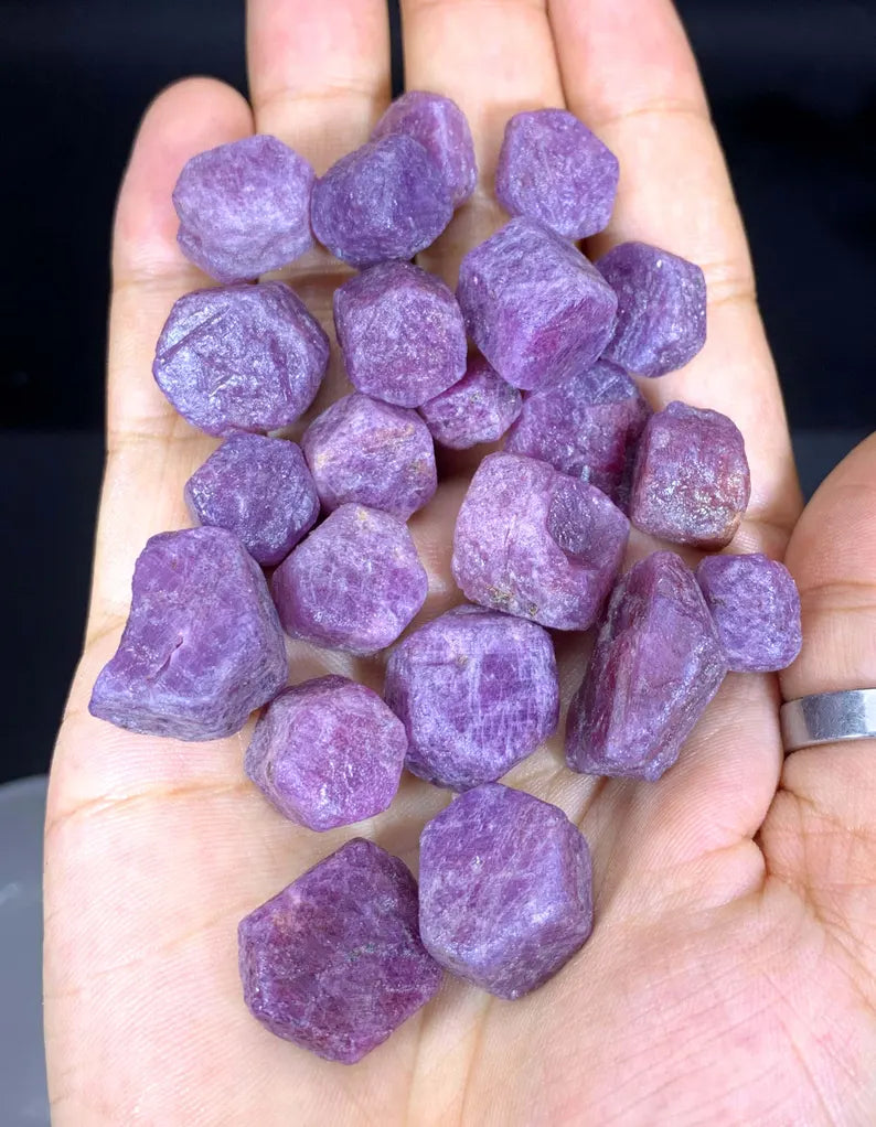 Record Keeper Ruby Crystals Lot: Natural Rough Ruby Gems