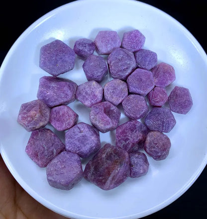 Record Keeper Ruby Crystals Lot: Natural Rough Ruby Gems