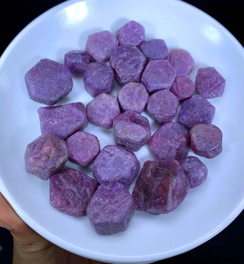 Record Keeper Ruby Crystals Lot: Natural Rough Ruby Gems
