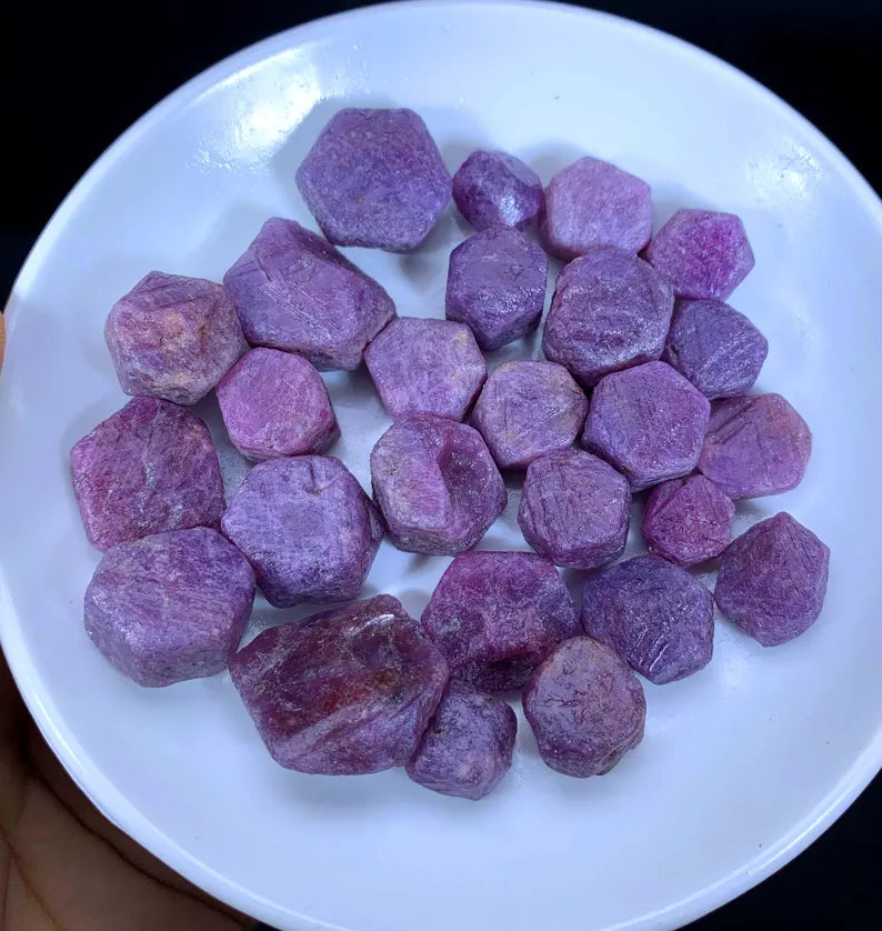 Record Keeper Ruby Crystals Lot: Natural Rough Ruby Gems