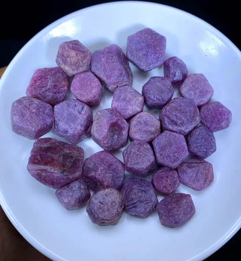 Record Keeper Ruby Crystals Lot: Natural Rough Ruby Gems