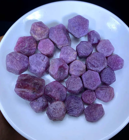 Record Keeper Ruby Crystals Lot: Natural Rough Ruby Gems