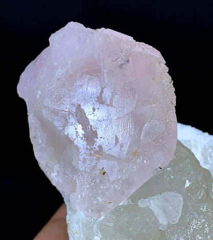 Pink Color Morganite with Quartz from Afghanistan - 615 Gram