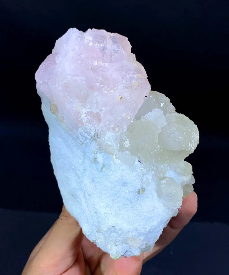 Pink Color Morganite with Quartz from Afghanistan - 615 Gram