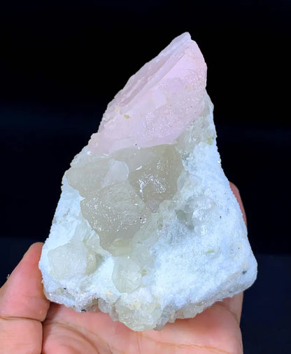 Pink Color Morganite with Quartz from Afghanistan - 615 Gram
