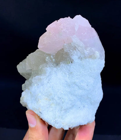 Pink Color Morganite with Quartz from Afghanistan - 615 Gram