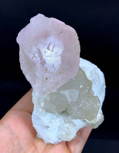 Pink Color Morganite with Quartz from Afghanistan - 615 Gram