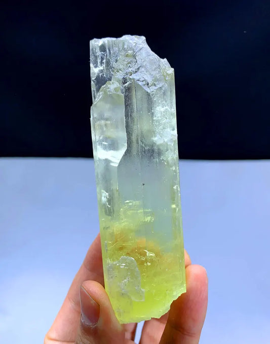 Transparent Yellow Color Triphane Kunzite Crystal from Afghanistan