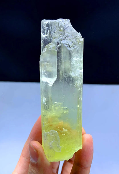 Transparent Yellow Color Triphane Kunzite Crystal from Afghanistan