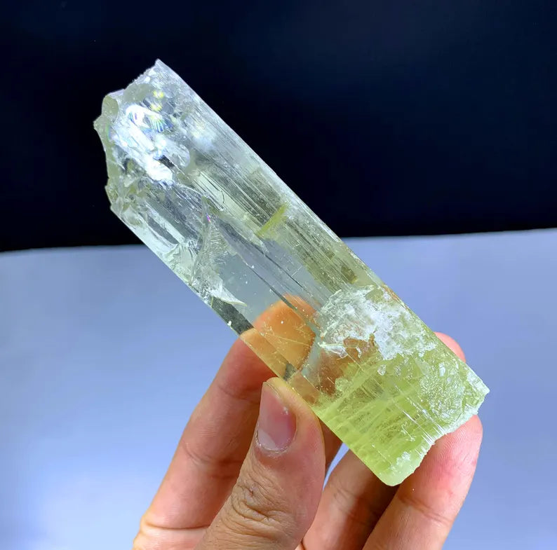 Transparent Yellow Color Triphane Kunzite Crystal from Afghanistan