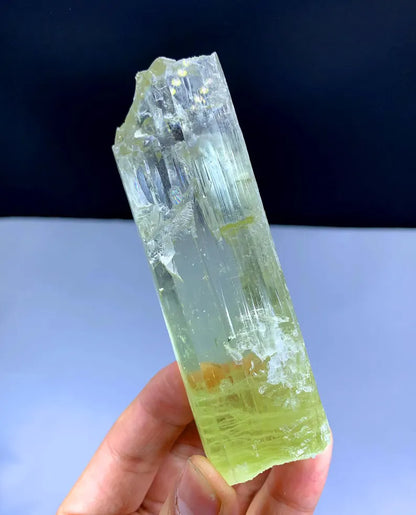Transparent Yellow Color Triphane Kunzite Crystal from Afghanistan