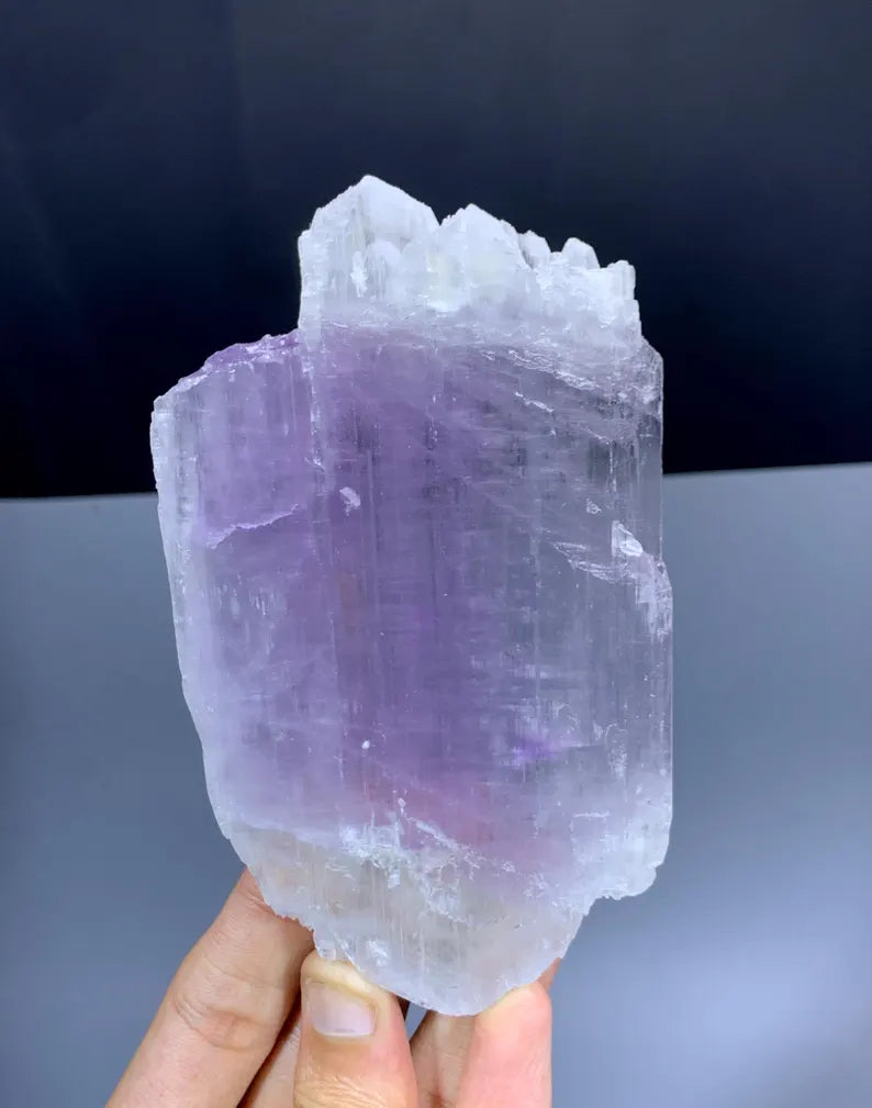 Double Terminated Bicolor Kunzite Crystal from Afghanistan - 166 Grams
