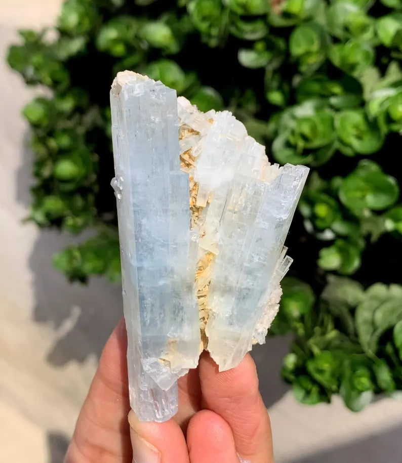 Natural Aquamarine Crystals, Stepwise Terminated Mineral Specimen, Pakistan