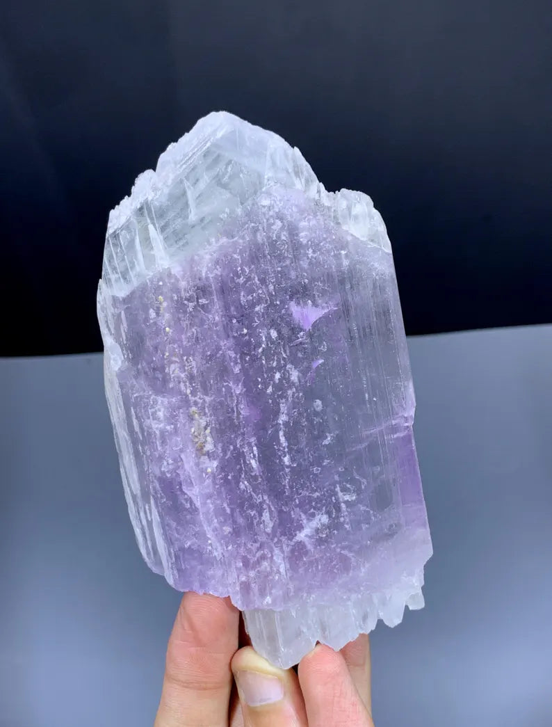 Double Terminated Bicolor Kunzite Crystal from Afghanistan - 166 Grams