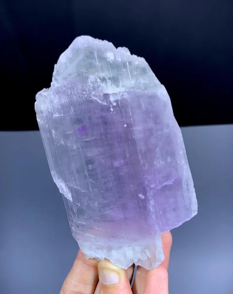 Double Terminated Bicolor Kunzite Crystal from Afghanistan - 166 Grams