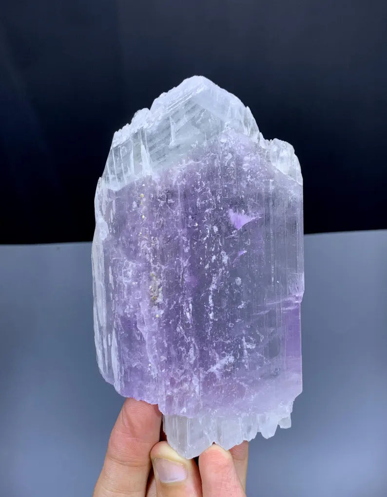Double Terminated Bicolor Kunzite Crystal from Afghanistan - 166 Grams