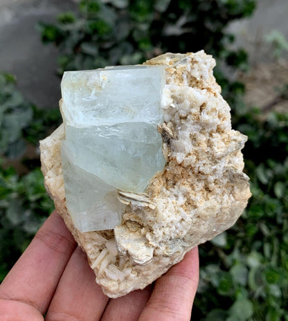 Natural Aquamarine Specimen: Feldspar & Muscovite, Pakistan (336 Grams