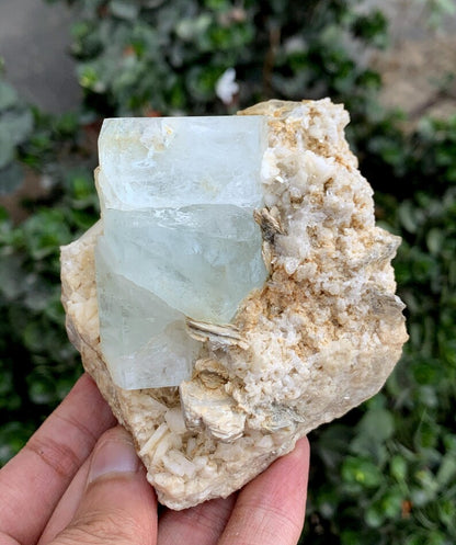 Natural Aquamarine Specimen: Feldspar & Muscovite, Pakistan (336 Grams