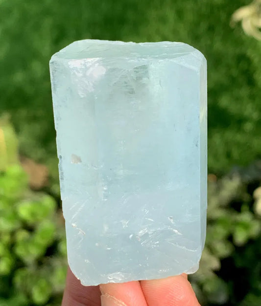 Natural Terminated Aquamarine Crystal With Rainbow Inclusion And Muscovite From Pakistan - 99.20 Grams