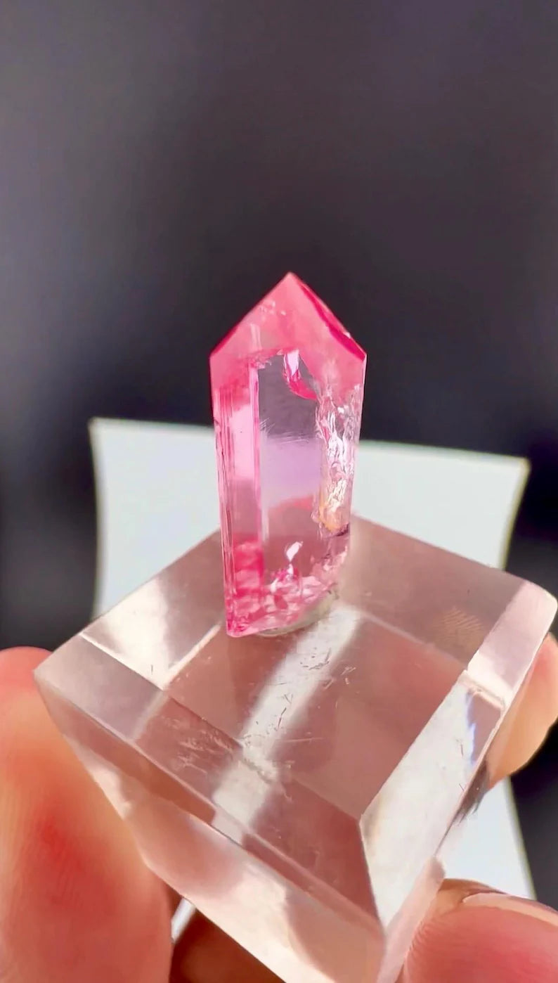 Pink Topaz Crystal from Katlang Pakistan - 13 Carats