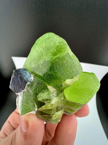 Green Peridot Crystal with Magnetite from Pakistan - 60 Grams