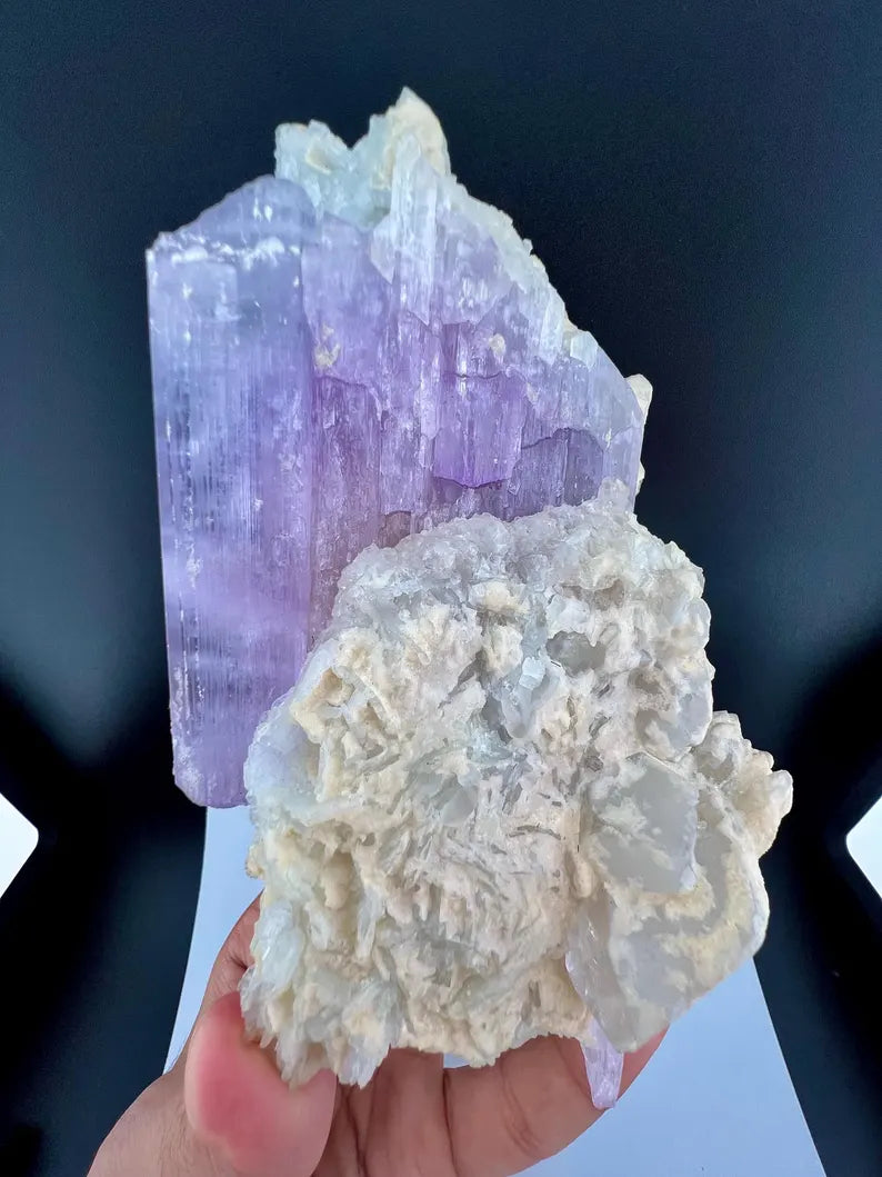 Kunzite with Cleavelandite Albite And Quartz Specimen from Afghanistan - 606 Grams