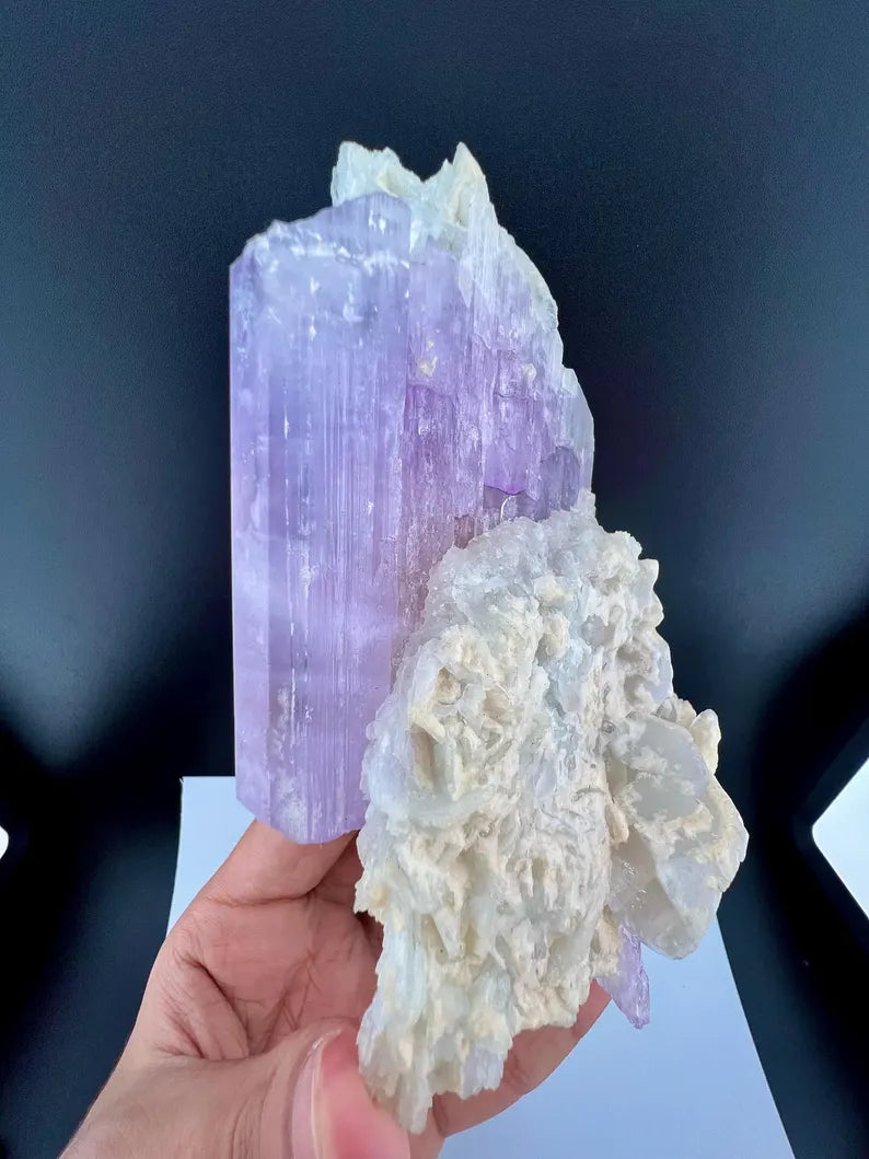 Kunzite with Cleavelandite Albite And Quartz Specimen from Afghanistan - 606 Grams