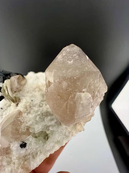 Black Cassiterite With Quartz Specimen from Pakistan - 176 Grams