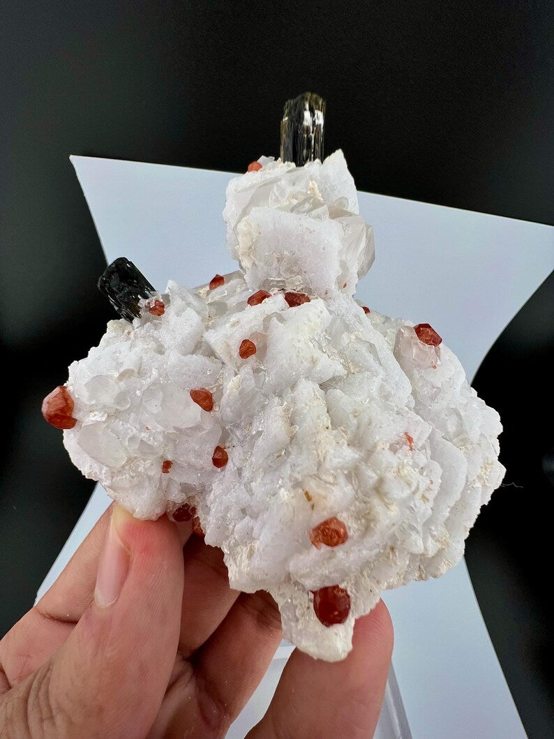Garnet with Tourmaline Specimen from Afghanistan - 197 Gram