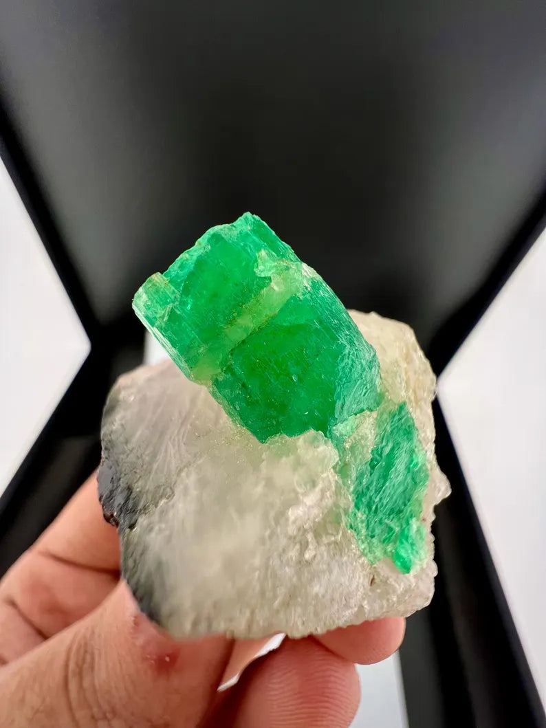 Green Emerald Crystal on Matrix from Afghanistan - 37 Grams