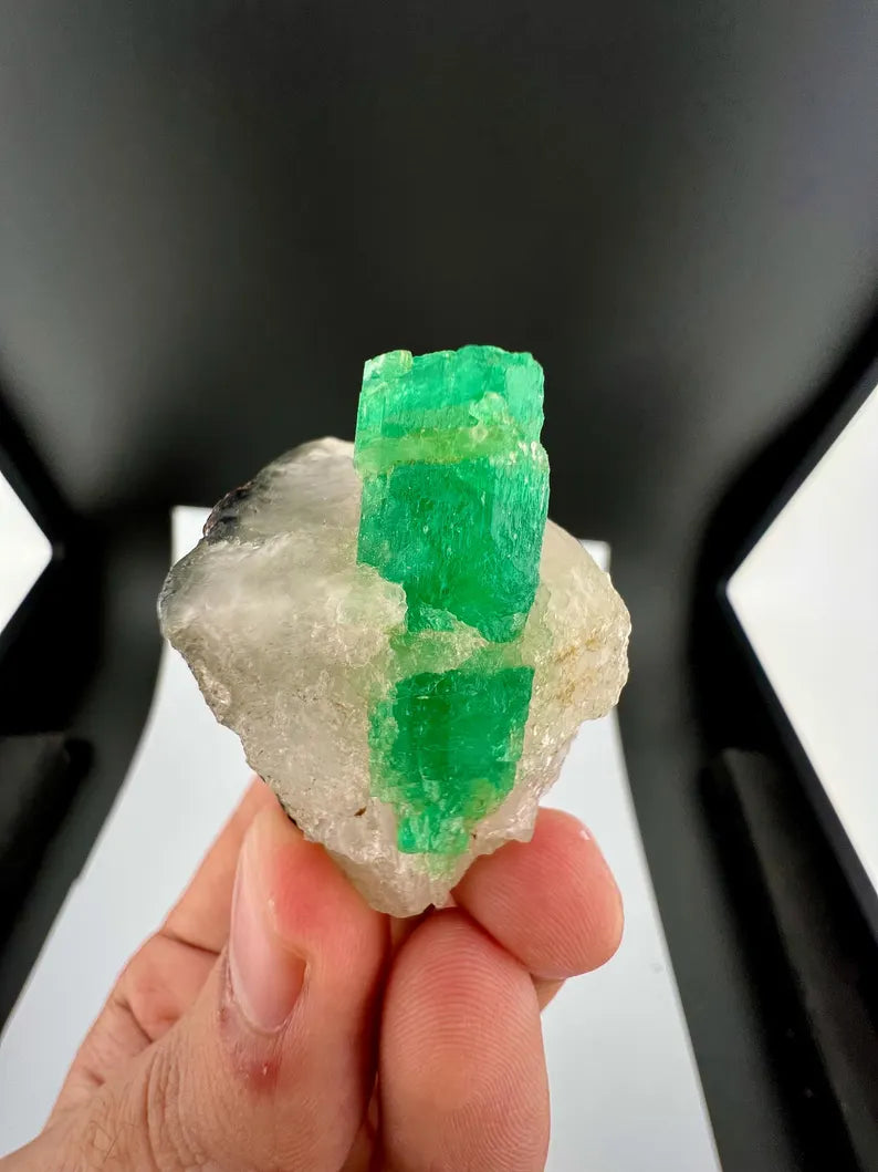 Green Emerald Crystal on Matrix from Afghanistan - 37 Grams