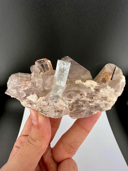 Aquamarine with Topaz and Quartz Specimen from Pakistan - 186 Grams