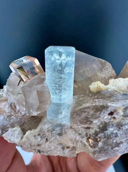 Aquamarine with Topaz and Quartz Specimen from Pakistan - 186 Grams