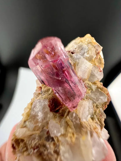 Pink Topaz Crystal on Matrix from Katlang Pakistan - 26.2 Grams