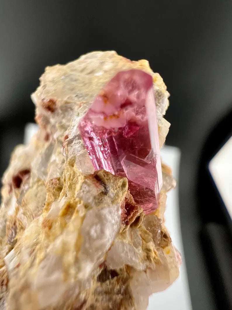 Pink Topaz Crystal on Matrix from Katlang Pakistan - 26.2 Grams