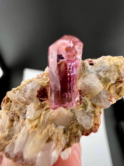 Pink Topaz Crystal on Matrix from Katlang Pakistan - 26.2 Grams