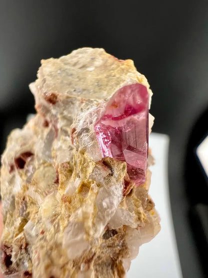 Pink Topaz Crystal on Matrix from Katlang Pakistan - 26.2 Grams