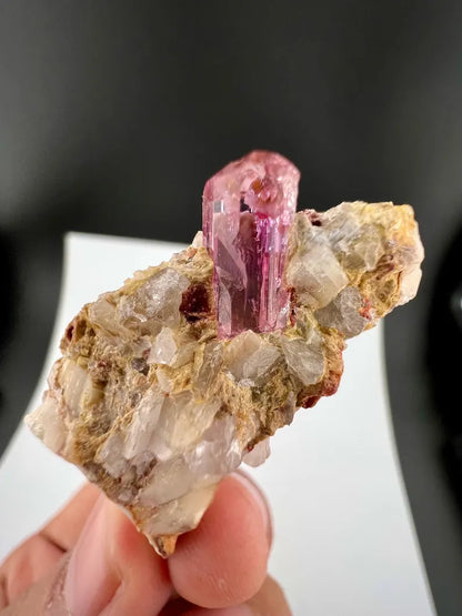 Pink Topaz Crystal on Matrix from Katlang Pakistan - 26.2 Grams